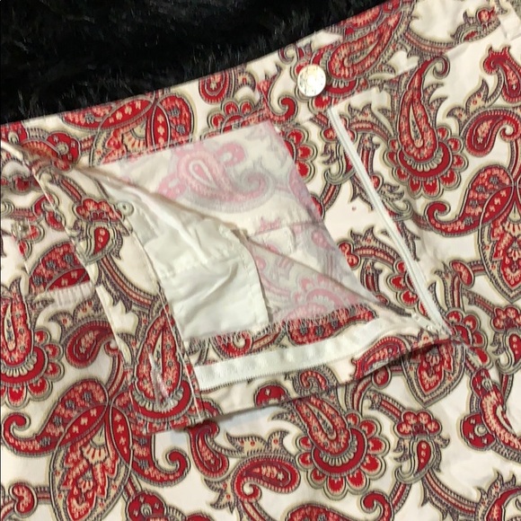 Charter Club Paisley Red & White Skirt 12 - Picture 3 of 7